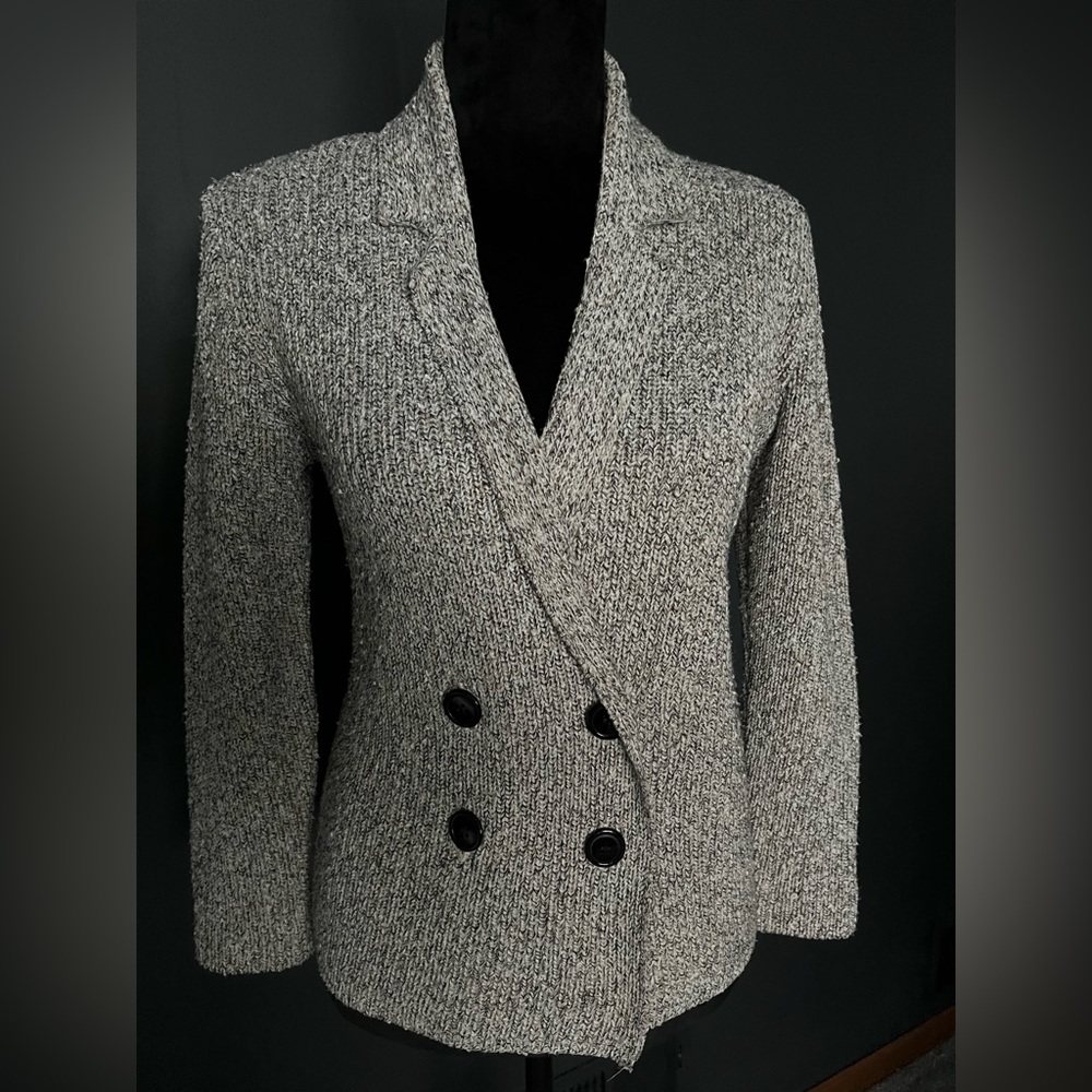 Vintage Ami knitwear blazer sweater black and gray Sz 6/7